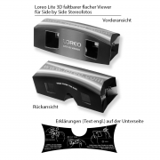 Loreo Lite 3D Stereofoto-Betrachter, faltbarer flacher Viewer für Side by Side Stereofotos